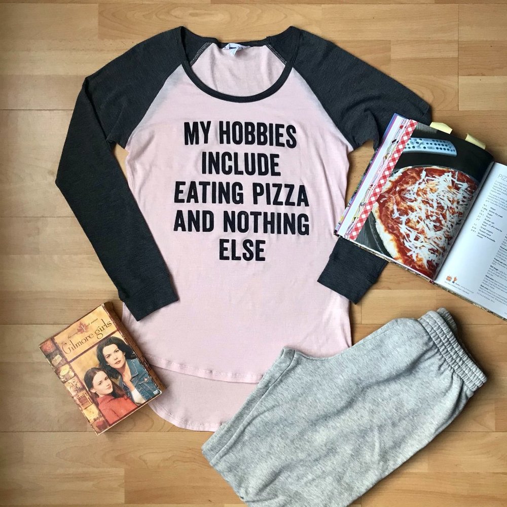 “Pizza & Nothing Else” Baseball Tee - Picture 2 of 3